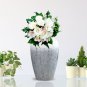SOGA 30x19cm White and Grey Medium Ceramic Flower Vase Elegant Living Room Home Decor