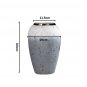 SOGA 30x19cm White and Grey Medium Ceramic Flower Vase Elegant Living Room Home Decor