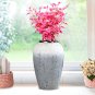 SOGA 30x19cm White and Grey Medium Ceramic Flower Vase Elegant Living Room Home Decor