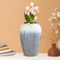 SOGA 30x19cm White and Grey Medium Ceramic Flower Vase Elegant Living Room Home Decor