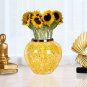 SOGA 21x22cm Yellow with White Mini Floral Small Ceramic Flower Vase Elegant Living Room Home Decor