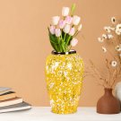 SOGA 30x19cm Yellow with White Mini Floral Medium Ceramic Flower Vase Elegant Living Room Home Decor SOGA 30x19cm Yellow with White Mini Floral Medium Ceramic Flower Vase Elegant Living Room Home Decor