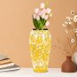 SOGA 35x17cm Yellow with White Mini Floral Large Ceramic Flower Vase Elegant Living Room Home Decor