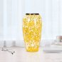 SOGA 35x17cm Yellow with White Mini Floral Large Ceramic Flower Vase Elegant Living Room Home Decor