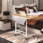 SOGA 40x80cm Walnut Bedside Table Movable Bedroom Desk Student Computer Table