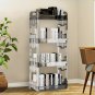 SOGA 38x24cm Clear 3 Tier Bookshelf & Cosmetic Storage Organizer Trolley Rack