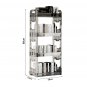 SOGA 38x24cm Clear 3 Tier Bookshelf & Cosmetic Storage Organizer Trolley Rack