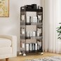 SOGA 38x24cm Black 3 Tier Bookshelf & Cosmetic Storage Organizer Trolley Rack