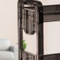 SOGA 38x24cm Black 3 Tier Bookshelf & Cosmetic Storage Organizer Trolley Rack