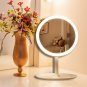 SOGA 26cm White Round Smart LED Makeup Bedroom Table Vanity Mirror Tricolor w/ 5x Magnification