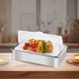 SOGA 59x38.5cm Silver Color Ceramic Serving Bowl Chafing Dish for Kitchen Essential