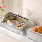 SOGA 59x38.5cm Silver Ceramic Serving Bowl with Chafing Dish Buffet Server for Kitchen Dining