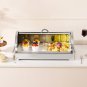 SOGA 59x38.5cm Silver Ceramic Serving Bowl with Chafing Dish Buffet Server for Kitchen Dining