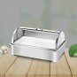 SOGA 59x38.5cm Silver Color Ceramic Serving Bowl Chafing Dish for Kitchen Essential