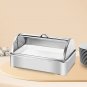 SOGA 59x38.5cm Silver Color Ceramic Serving Bowl Chafing Dish for Kitchen Essential