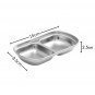 SOGA 15cm Silver Sauce Pan with Two Compartments Divided Sauce Dish Kitchen