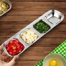 SOGA 26.5cm Silver Sauce Pan with Three Compartments Divided Sauce Dish Kitchen Essential