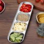 SOGA 26.5cm Silver Sauce Pan with Three Compartments Divided Sauce Dish Kitchen Essential