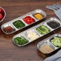 SOGA 26.5cm Silver Sauce Pan with Three Compartments Divided Sauce Dish Kitchen Essential