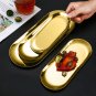 SOGA Gold Nordic Oval Plate Set Small, Medium, and Large for 3 Pieces Kitchen Essentials