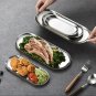 SOGA Silver Nordic Oval Plate Set Small, Medium, and Large for 3 Pieces Kitchen
