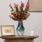 SOGA 27cm Glass Vase Blue with Beautiful glass Bubble Texture Art Vases
