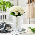SOGA 22.5cm Handcrafted Clear Glass Vase Classic Design for Home Decor SOGA 22.5cm Handcrafted Clear Glass Vase Classic Design for Home Decor
