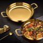 SOGA 24cm Flat Base Seafood Dry Pot in Elegant Gold Color with Durable for Kitchen Essential
