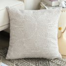 SOGA 50cm Throw Pillow Off White Lumbar Embroidered Decorative Cover Stitch for Home Decor SOGA 50cm Throw Pillow Off White Lumbar Embroidered Decorative Cover Stitch for Home Decor