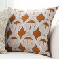 SOGA 50cm Throw Pillow Brown Circular Chain Jacquard Decorative Square for Home Decor