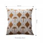 SOGA 50cm Throw Pillow Brown Circular Chain Jacquard Decorative Square for Home Decor