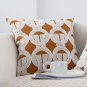 SOGA 50cm Throw Pillow Brown Circular Chain Jacquard Decorative Square for Home Decor
