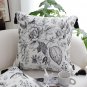 SOGA 50cm Throw Pillow Black and White Elegant Floral Print with Tassel Accents Home Decor