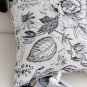 SOGA 50cm Throw Pillow Black and White Elegant Floral Print with Tassel Accents Home Decor