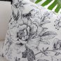 SOGA 50cm Throw Pillow Black and White Elegant Floral Print with Tassel Accents Home Decor