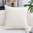 SOGA 50cm Beige Throw Pillow Warm Wabi-sabi Striped Corduroy Square For Home Decor SOGA 50cm Beige Throw Pillow Warm Wabi-sabi Striped Corduroy Square For Home Decor