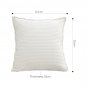 SOGA 50cm Beige Throw Pillow Warm Wabi-sabi Striped Corduroy Square For Home Decor