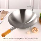 SOGA 38cm Stainless Steel Kitchen Cooking Wok with Wood Handle SOGA 38cm Stainless Steel Kitchen Cooking Wok with Wood Handle