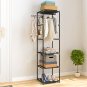 SOGA 45x35cm Hanging Clothes Rack Storage w/ 3 Layer Organizer Adjustable Shelves, Space-Saving