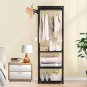 SOGA 45x35cm Hanging Clothes Rack Storage w/ 3 Layer Organizer Adjustable Shelves, Space-Saving