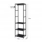 SOGA 45x35cm Hanging Clothes Rack Storage w/ 3 Layer Organizer Adjustable Shelves, Space-Saving
