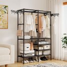 SOGA 90x35cm Hanging Clothes Rack Storage w/ 4 Layer Organizer and Side Hooks SOGA 90x35cm Hanging Clothes Rack Storage w/ 4 Layer Organizer and Side Hooks