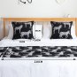 SOGA 1.5m Bed Light Luxury Black Zebra Bed Scarf Runner Bedding Tail Pad Flag For Hotel Set of 3
