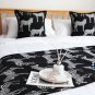 SOGA 1.5m Bed Light Luxury Black Zebra Bed Scarf Runner Bedding Tail Pad Flag For Hotel Set of 3
