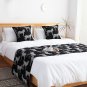 SOGA 1.8m Bed Light Luxury Black Zebra Bed Scarf Runner Bedding Tail Pad Flag For Hotel Set of 3
