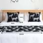 SOGA 1.8m Bed Light Luxury Black Zebra Bed Scarf Runner Bedding Tail Pad Flag For Hotel Set of 3