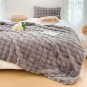 SOGA 200cm Grey Fur Fuzzy Super Soft and Cozy Fluffy Throw Blanket