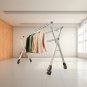 SOGA 160cm Portable Drying Rack Clothes Steel Laundry Rack Foldable Laundry Holder 3 Poles