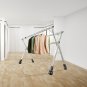 SOGA 160cm Portable Drying Rack Clothes Steel Laundry Rack Foldable Laundry Holder 3 Poles