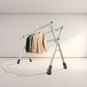 SOGA 240cm Portable Drying Rack Clothes Steel Laundry Rack Foldable Laundry Holder 3 Poles